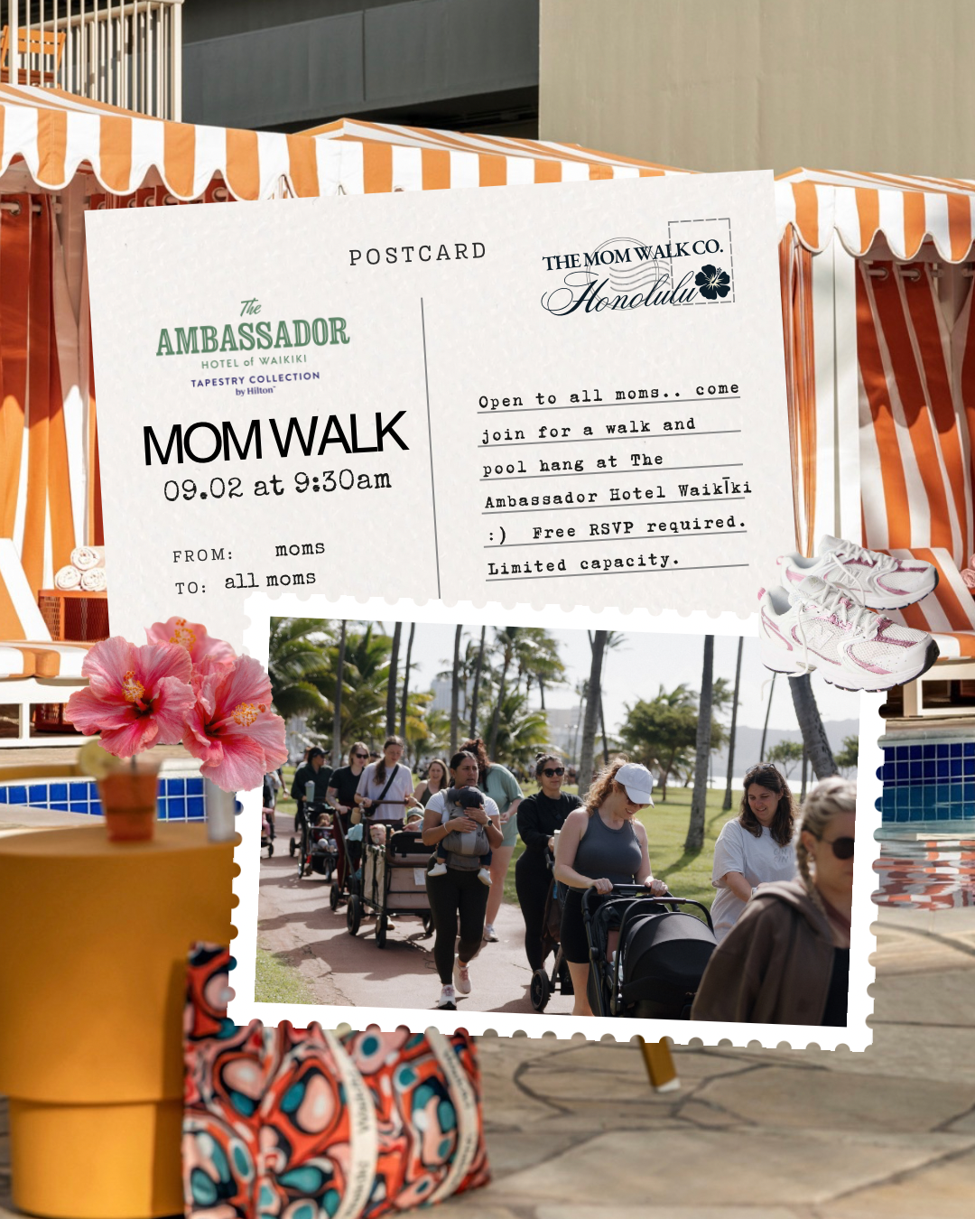 Mom Walk at the Ambassador Hotel Waikiki